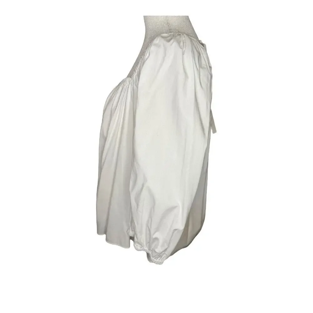 NEW Madewell‎ Women’s Size 14 Eyelet White Puff-Sleeve Babydoll Top NWT